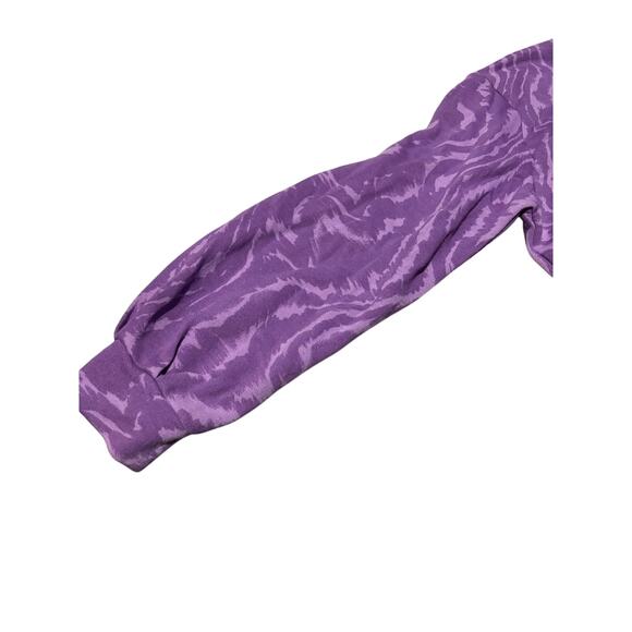 Zelle S 5/6 generous animal print French terry sweatshirt in purple lavender euc - Picture 8 of 8